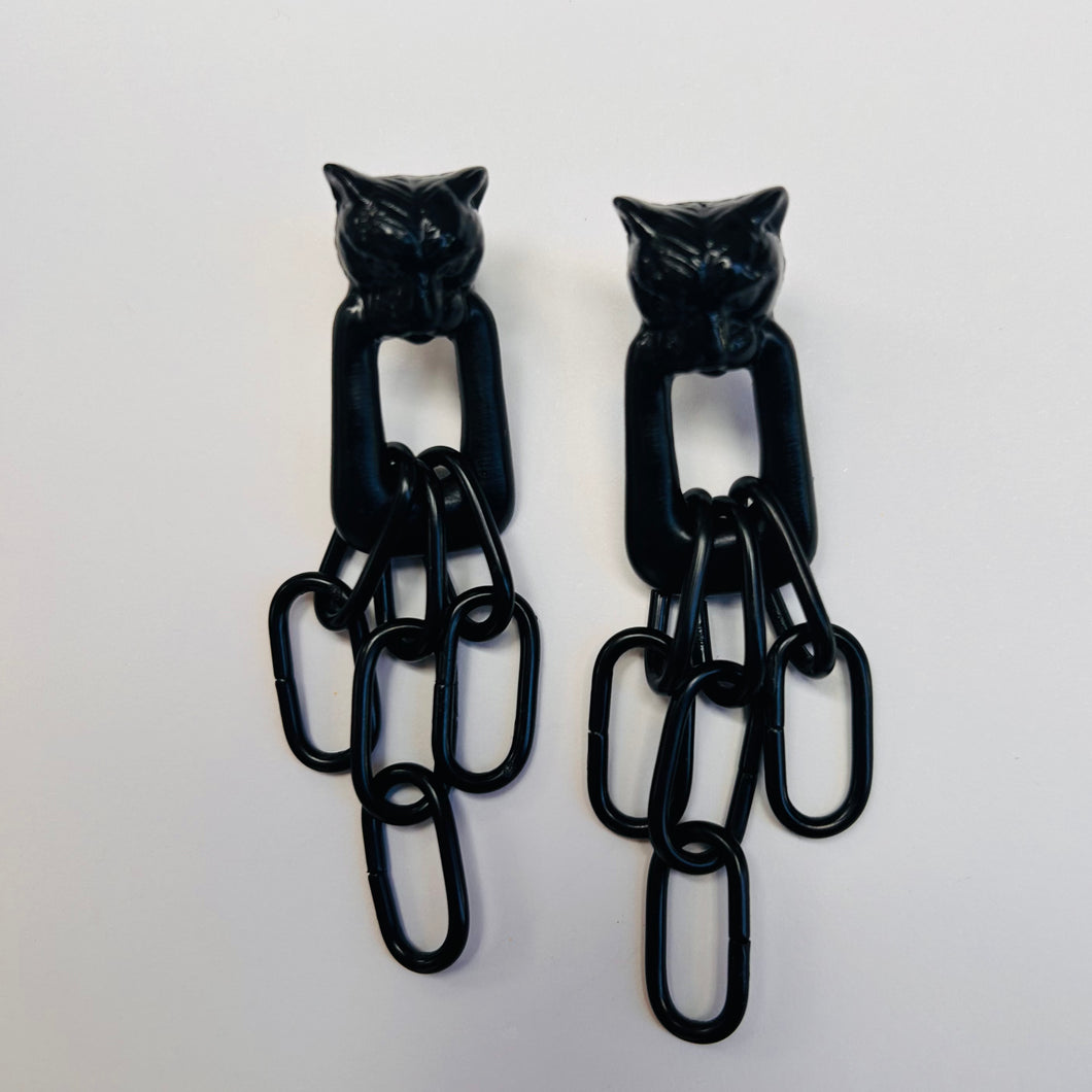 Panther chain earrings